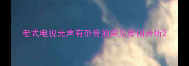 图片 老式电视无声有杂音的常见原因分析2