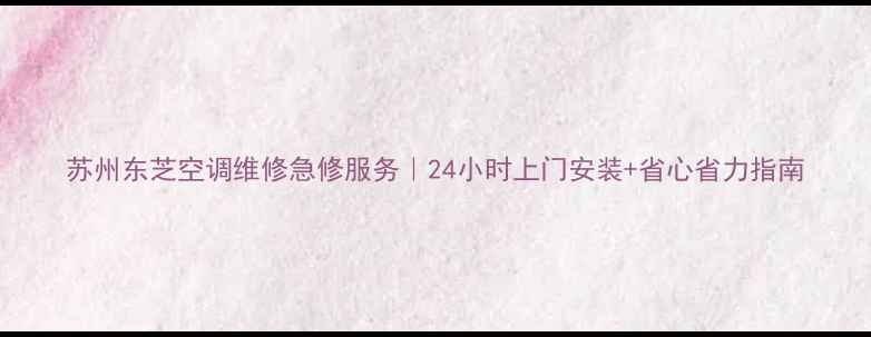 图片 苏州东芝空调维修急修服务｜24小时上门安装+省心省力指南