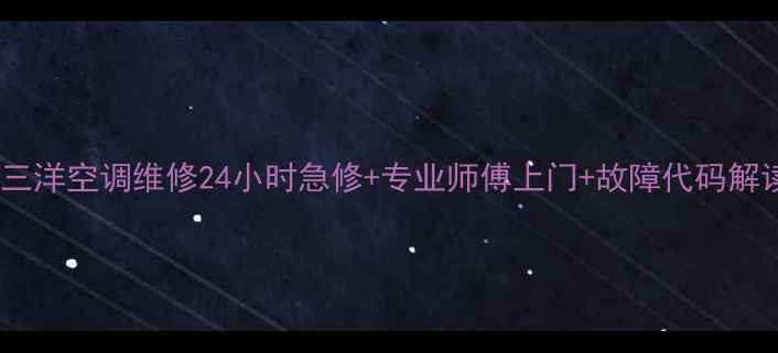 图片 苏州园区三洋空调维修24小时急修+专业师傅上门+故障代码解读全攻略1