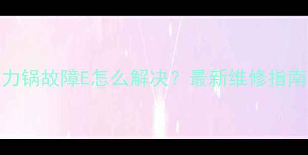 图片 苏泊尔电压力锅故障E怎么解决？最新维修指南及自检步骤