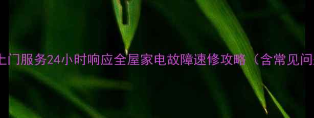 图片 菏泽家电维修上门服务24小时响应全屋家电故障速修攻略（含常见问题+省钱技巧）