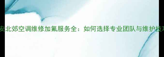 图片 西安北郊空调维修加氟服务全：如何选择专业团队与维护技巧2
