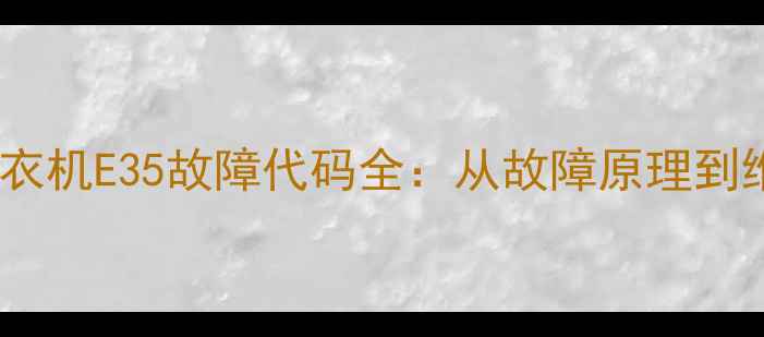 图片 西门子WM10S360Ti洗衣机E35故障代码全：从故障原理到维修方案的实用指南1