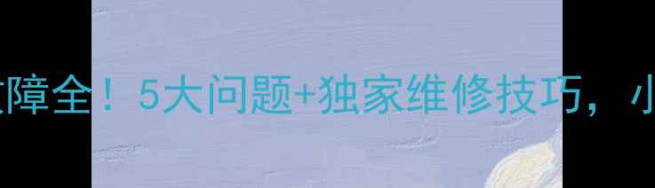 图片 西门子洗衣机常见故障全！5大问题+独家维修技巧，小白也能轻松搞定✅2