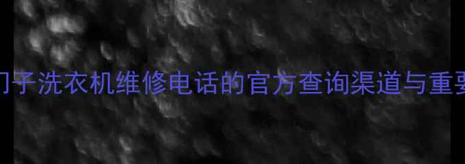 图片 西门子洗衣机维修电话的官方查询渠道与重要性