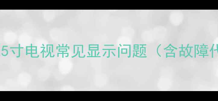 图片 长虹25寸电视常见显示问题（含故障代码）