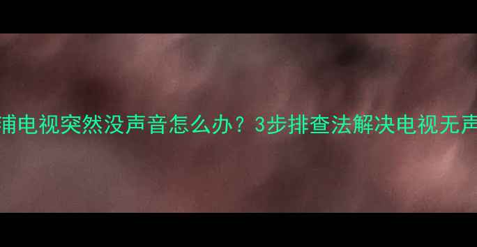 图片 飞利浦电视突然没声音怎么办？3步排查法解决电视无声故障