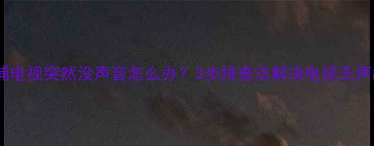图片 飞利浦电视突然没声音怎么办？3步排查法解决电视无声故障1