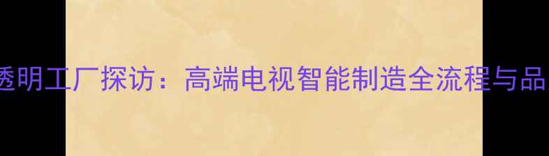 图片 飞利浦电视透明工厂探访：高端电视智能制造全流程与品质保障体系2
