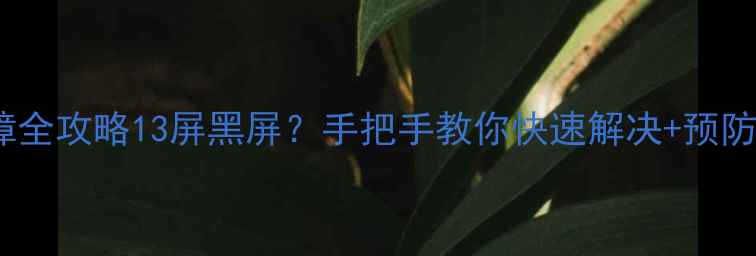 图片 📺TCL电视屏幕故障全攻略13屏黑屏？手把手教你快速解决+预防！附官方售后通道