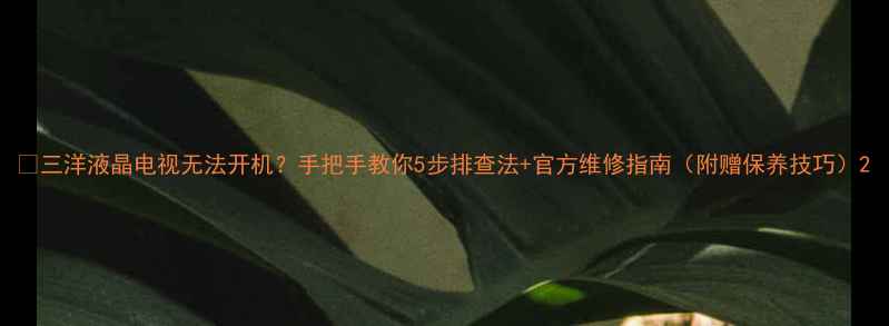 图片 📺三洋液晶电视无法开机？手把手教你5步排查法+官方维修指南（附赠保养技巧）2