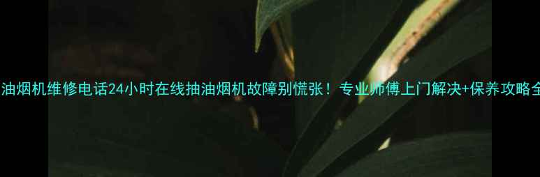 图片 🔥林内抽油烟机维修电话24小时在线抽油烟机故障别慌张！专业师傅上门解决+保养攻略全公开🍳2