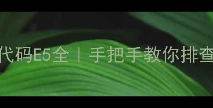 图片 🔥格力空调故障代码E5全｜手把手教你排查维修+预防指南1